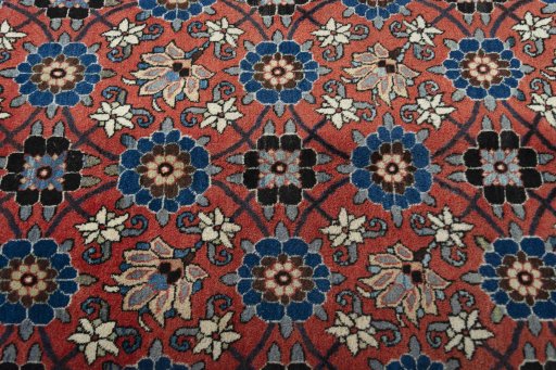 Central medallion detail of 1950s Varamin rug from Iran / Persia