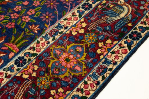 Central medallion detail of 1920s Yazd rug from Iran / Persia