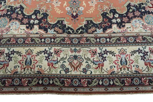 Full view of 2000s Yazd rug from Iran / Persia, 392 × 295 cm in Red tones