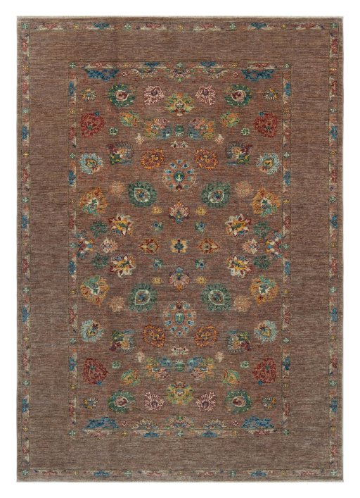 Full view of New Farahan rug from Pakistan, 237 × 168 cm in Red tones