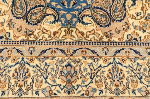 Surface texture of New Nain 6La with Silk rug with natural Wool and intricate pattern