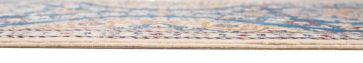 Corner detail of New Nain 6La with Silk rug showing border pattern and Wool pile