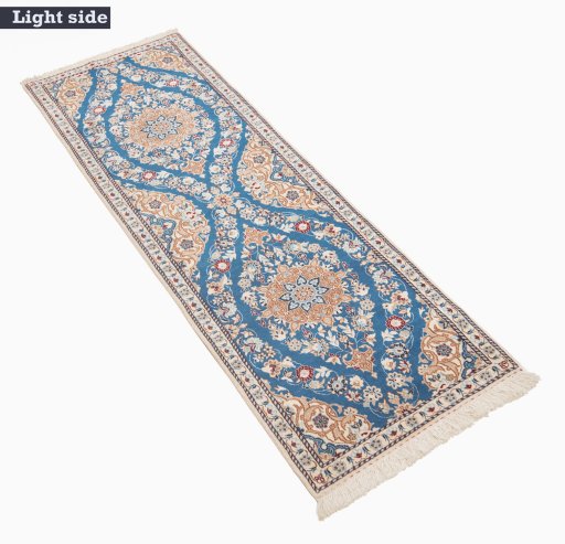 Surface texture of New Nain 6La with Silk rug with natural Wool and intricate pattern