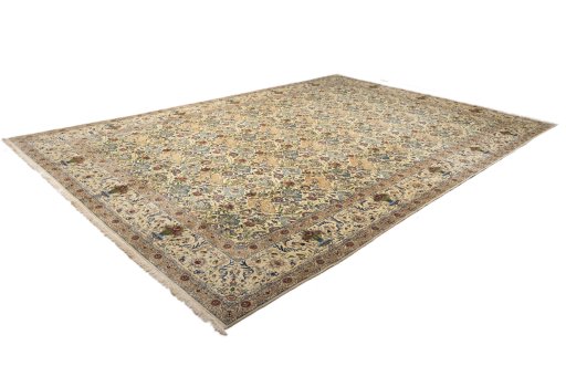 Surface texture of New Nain 6La with Silk rug with natural Wool and intricate pattern