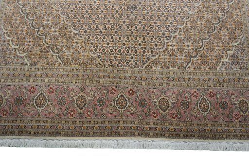 Full view of New Tabriz 50/60/70 Raj rug from Iran / Persia, 303 × 200 cm in Beige tones