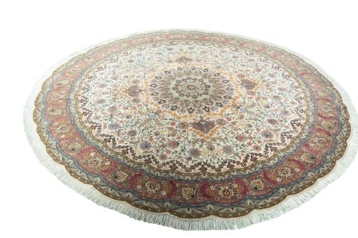 Corner detail of New Tabriz 50/60/70 Raj rug showing border pattern and Cork pile