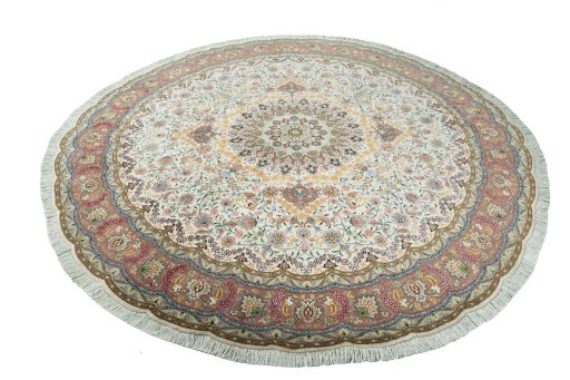 Close-up detail of New Tabriz 50/60/70 Raj rug from Iran / Persia showing Cork weave