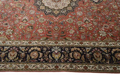 Full view of New Tabriz 50/60/70 Raj rug from Iran / Persia, 350 × 251 cm in Red tones