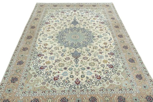 Surface texture of New Tabriz 50/60/70 Raj rug with natural Cork and intricate pattern