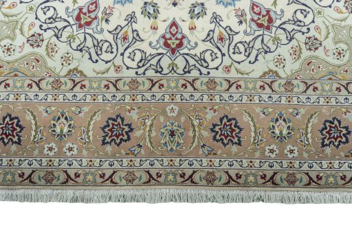 Full view of New Tabriz 50/60/70 Raj rug from Iran / Persia, 310 × 205 cm in Beige tones