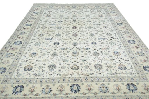 Surface texture of New Tabriz 50/60/70 Raj rug with natural Cork and intricate pattern