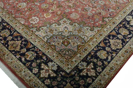 Full view of New Tabriz 50/60/70 Raj rug from Iran / Persia, 353 × 253 cm in Red tones