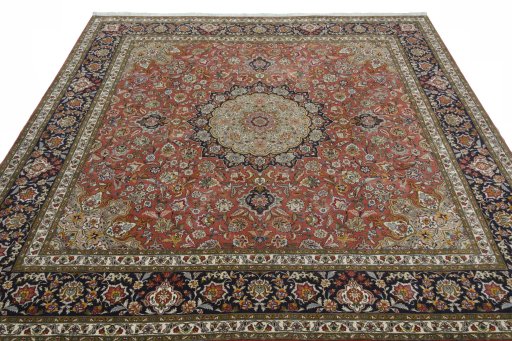 Surface texture of New Tabriz 50/60/70 Raj rug with natural Cork and intricate pattern