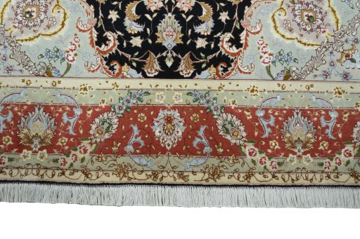 Full view of New Tabriz 50/60/70 Raj rug from Iran / Persia, 244 × 167 cm in Gray tones