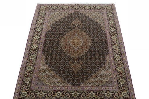 Surface texture of New Tabriz 50/60/70 Raj rug with natural Cork and intricate pattern