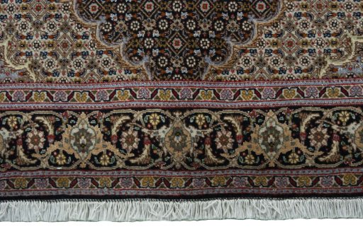 Full view of New Tabriz 50/60/70 Raj rug from Iran / Persia, 157 × 108 cm in Blue tones