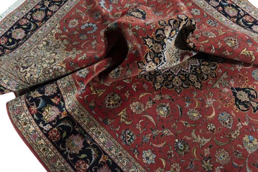 Surface texture of New Tabriz 50/60/70 Raj rug with natural Cork and intricate pattern
