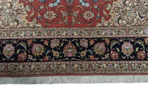 Full view of New Tabriz 50/60/70 Raj rug from Iran / Persia, 305 × 203 cm in Red tones