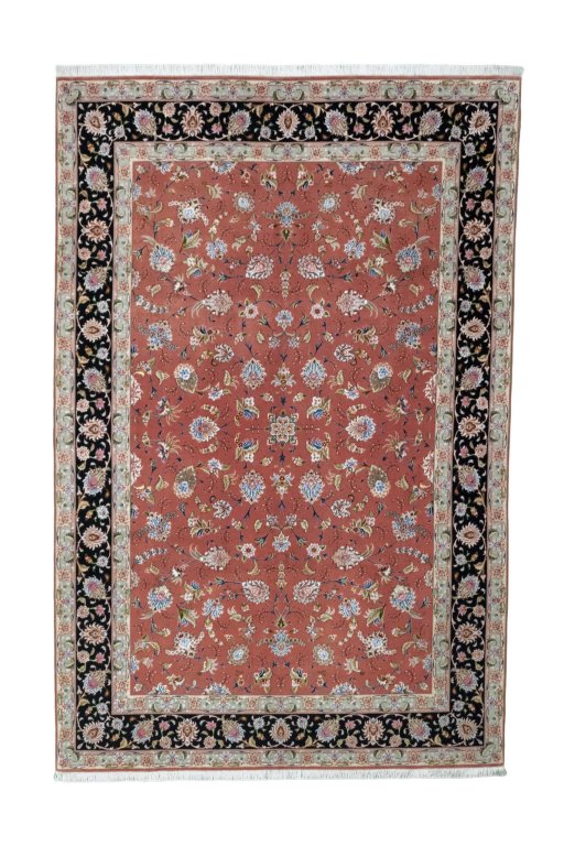Full view of New Tabriz 50/60/70 Raj rug from Iran / Persia, 308 × 203 cm in Red tones