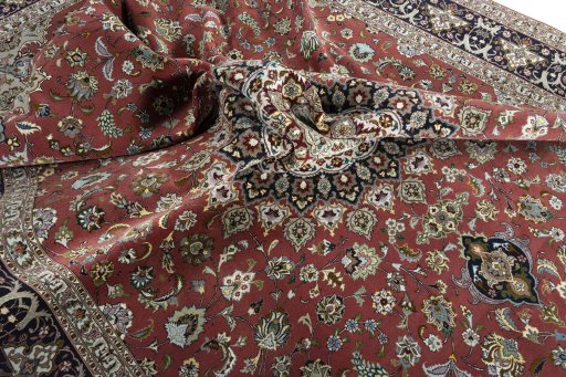 Surface texture of New Tabriz 50/60/70 Raj rug with natural Cork and intricate pattern