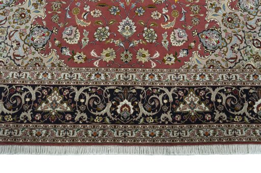 Full view of New Tabriz 50/60/70 Raj rug from Iran / Persia, 348 × 252 cm in Red tones