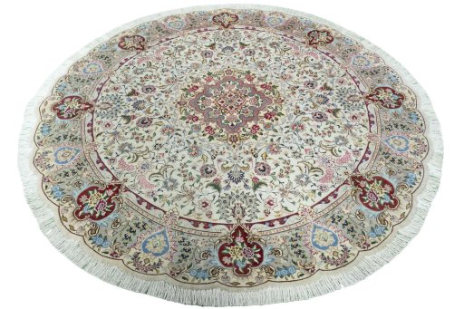 Corner detail of New Tabriz 50/60/70 Raj rug showing border pattern and Cork pile