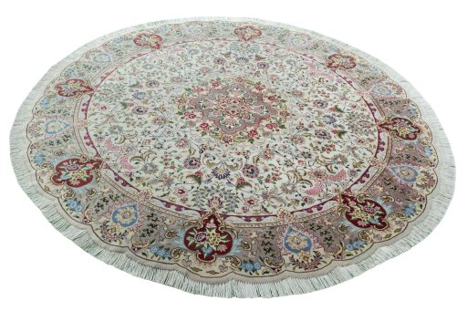 Close-up detail of New Tabriz 50/60/70 Raj rug from Iran / Persia showing Cork weave