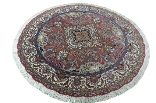 Surface texture of New Tabriz 50/60/70 Raj rug with natural Cork and intricate pattern