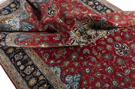 Surface texture of New Tabriz 50/60/70 Raj rug with natural Cork and intricate pattern