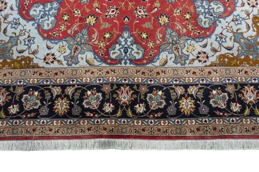 Full view of New Tabriz 50/60/70 Raj rug from Iran / Persia, 297 × 205 cm in Red tones