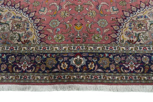 Full view of New Tabriz 50/60/70 Raj rug from Iran / Persia, 300 × 208 cm in Red tones