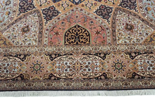 Full view of New Tabriz 50/60/70 Raj rug from Iran / Persia, 342 × 250 cm in Multi Color tones