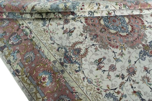 Close-up detail of New Tabriz 50/60/70 Raj rug from Iran / Persia showing Cork weave