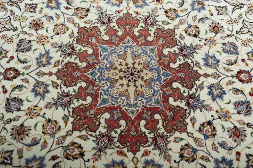Central medallion detail of 2000s Tabriz 50/60/70 Raj rug from Iran / Persia