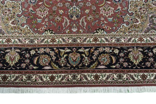 Full view of 2000s Tabriz 50/60/70 Raj rug from Iran / Persia, 301 × 214 cm in Red tones