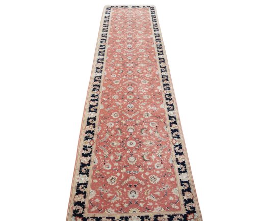 Surface texture of 2000s Tabriz 50/60/70 Raj rug with natural Cork and intricate pattern