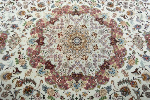 Central medallion detail of 2000s Tabriz 50/60/70 Raj rug from Iran / Persia