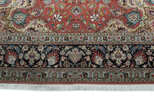 Full view of 2000s Tabriz 50/60/70 Raj rug from Iran / Persia, 348 × 251 cm in Red tones