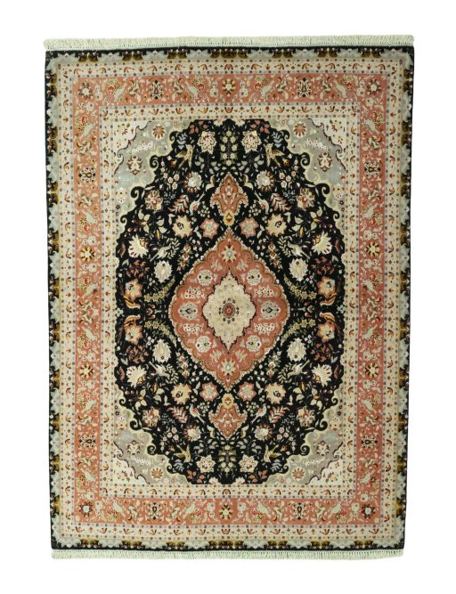 Full view of 2000s Tabriz 50/60/70 Raj rug from Iran / Persia, 208 × 150 cm in Gray tones