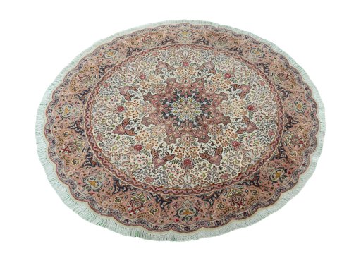 Surface texture of New Tabriz 50/60/70 Raj rug with natural Cork and intricate pattern