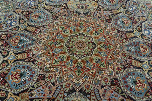 Central medallion detail of New Tabriz 50/60/70 Raj rug from Iran / Persia
