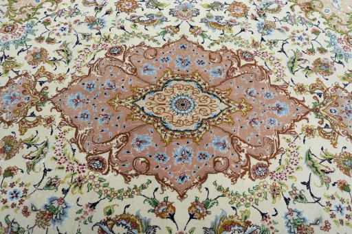 Central medallion detail of New Tabriz 50/60/70 Raj rug from Iran / Persia
