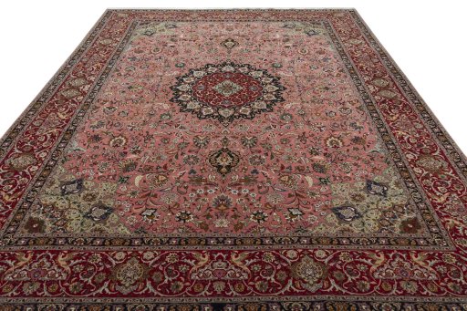 Surface texture of New Tabriz 50/60/70 Raj rug with natural Cork and intricate pattern