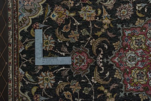 Full view of New Tabriz 50/60/70 Raj rug from Iran / Persia, 76 × 92 cm in Gray tones