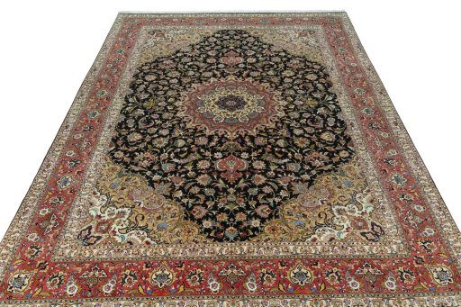 Surface texture of New Tabriz 50/60/70 Raj rug with natural Cork and intricate pattern