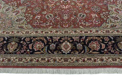 Full view of 2000s Tabriz 50/60/70 Raj rug from Iran / Persia, 343 × 255 cm in Red tones