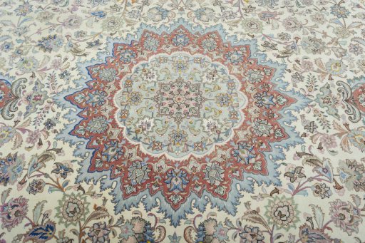 Central medallion detail of 2000s Tabriz 50/60/70 Raj rug from Iran / Persia