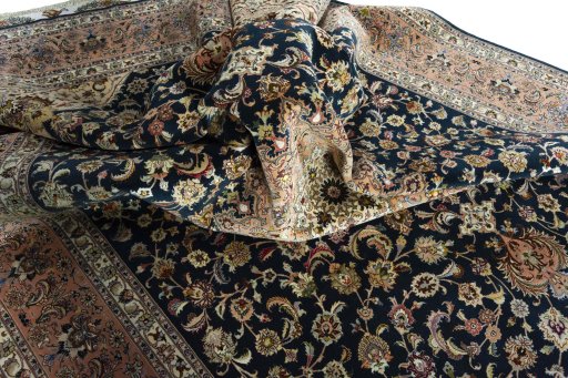 Surface texture of New Tabriz 50/60/70 Raj rug with natural Cork and intricate pattern