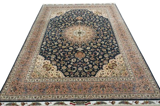 Surface texture of New Tabriz 50/60/70 Raj rug with natural Cork and intricate pattern