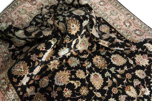 Surface texture of New Tabriz 50/60/70 Raj rug with natural Cork and intricate pattern